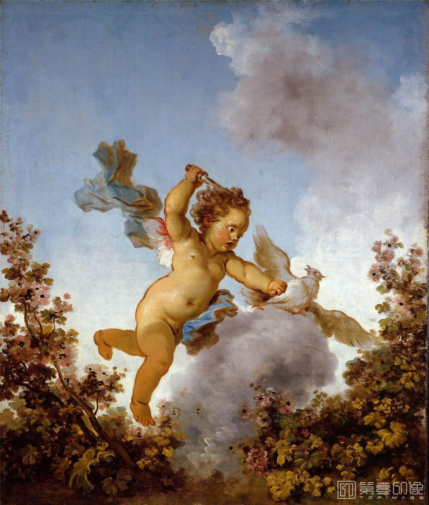 油画-美国弗里克美术馆藏画-Jean-Honoré Fragonard - The Progress of Love Love the Avenger, 1790-1791-129
